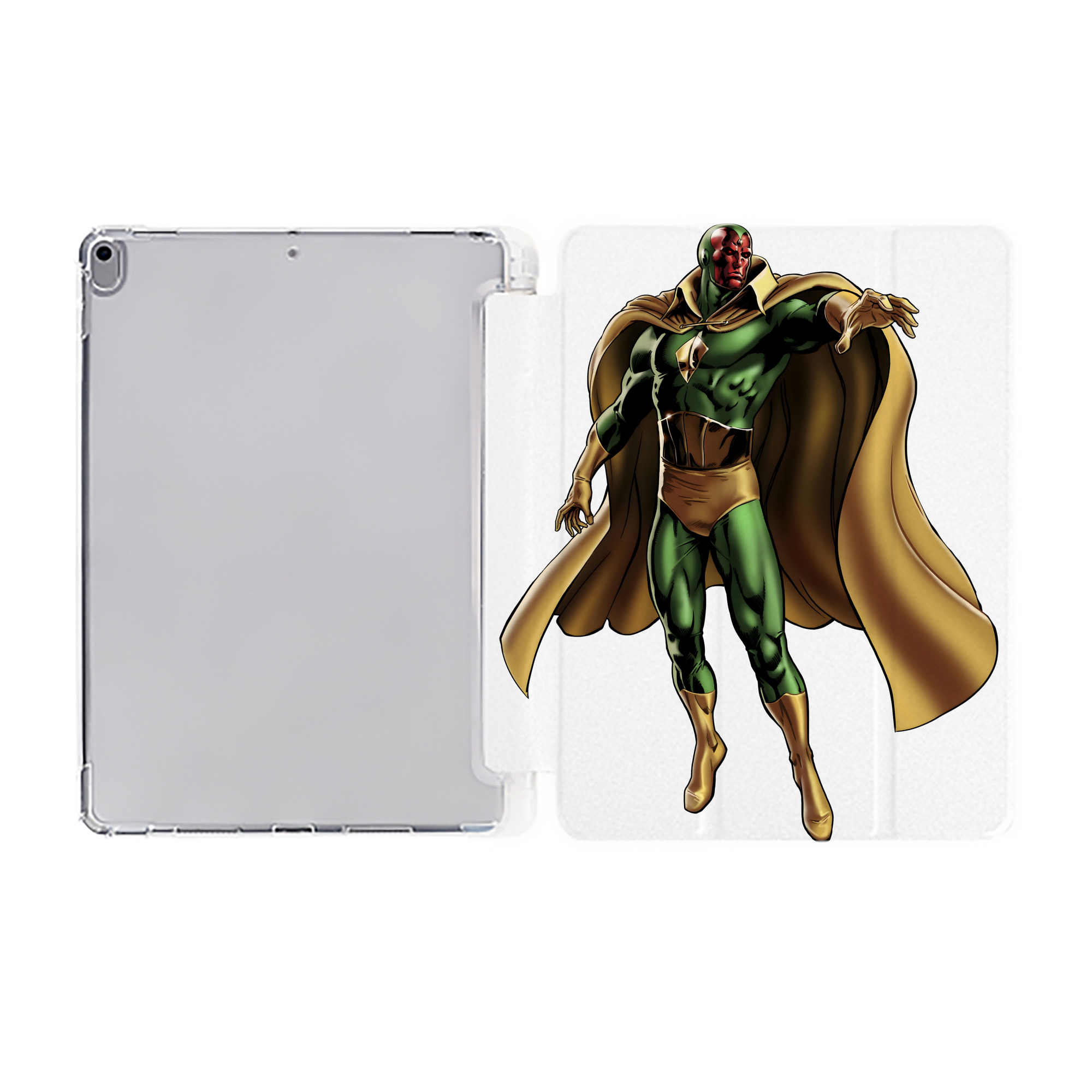 （画像用） アベンジャーズ The Avengers IPad ケース ペン収納付き 三つ折りスタンド PUレザー×シリコン 対応機種9.5/10.5/10.9インチ
